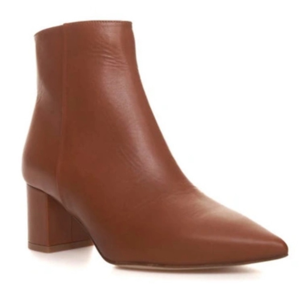L'agence Jeanne I| Pointed Toe Bootie in Luggage Brown Size 39 New